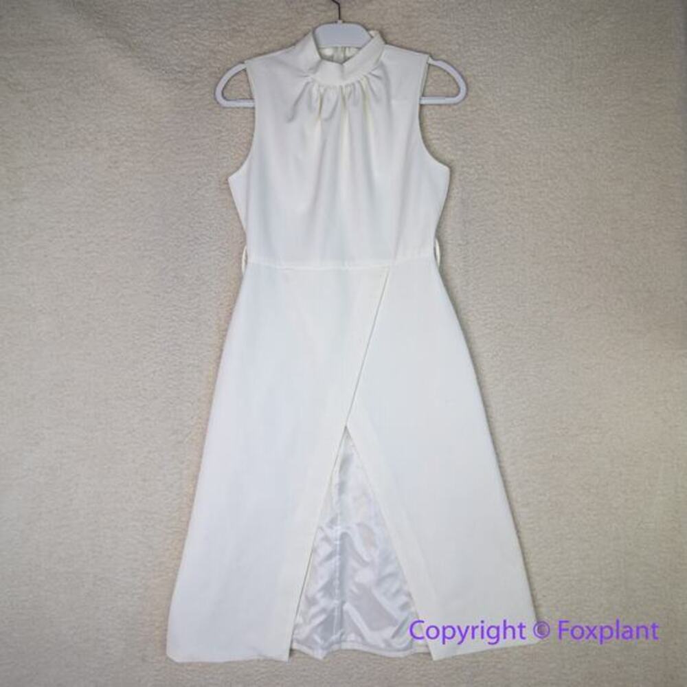 BLITHE Asymmetrical sleeveless Dress off‎ white/ ivory, women size S